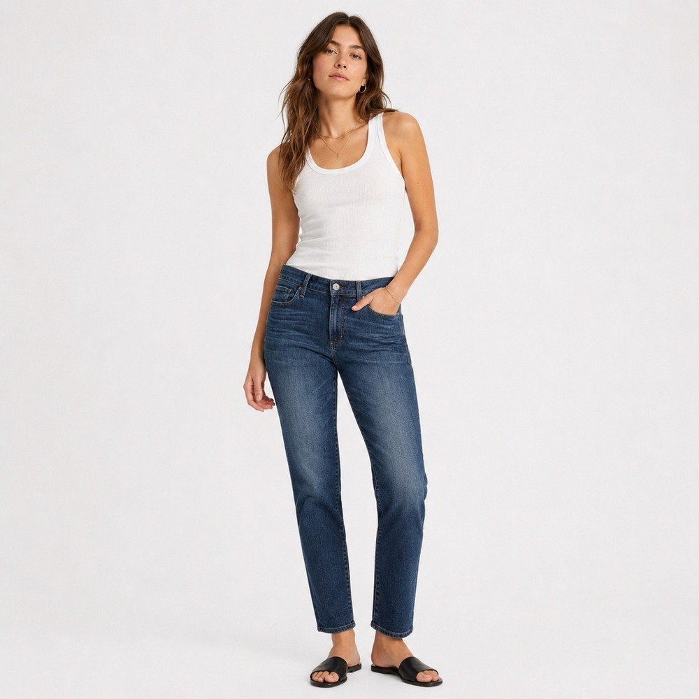 Paige Denim Straight Leg Jeans Womens 27 Medium Wash Casual Minimalist Classic